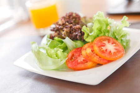 Fresh vegetable salad in plateの写真素材