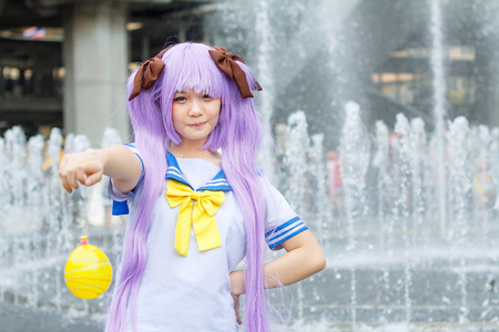 BANGKOK, THAILAND - AUGUST 30: Thai cosplayers dress as the characters from cartoon and game in...