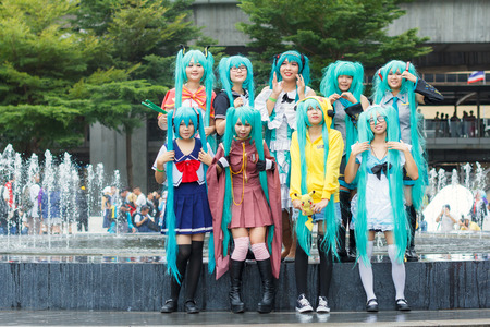 BANGKOK, THAILAND - AUGUST 30: Thai cosplayers dress as the characters from cartoon and game in...