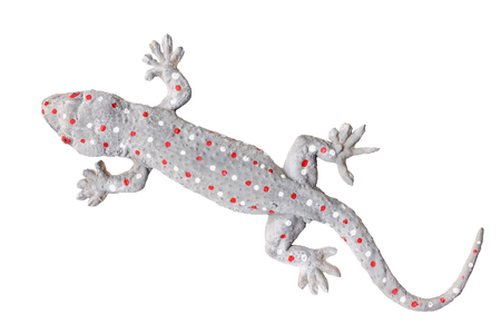 Gecko doll isolated on white background with clipping part.の写真素材