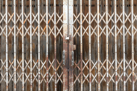 Old steel door texture pattern or steel door background with rusty metal. Grunge retro vintage of steel door for design.の写真素材