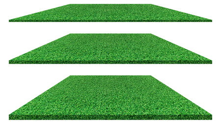 Grass field isolated on white background for golf course, soccer field or sports concept design. Artificial green grassの写真素材