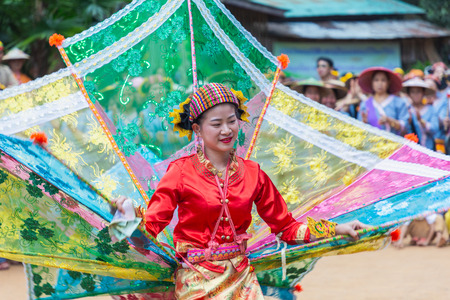 Thoet Thai, Chiang Rai - THAILAND, December 12, 2018 : Group of Shan or Tai Yai (ethnic group living...