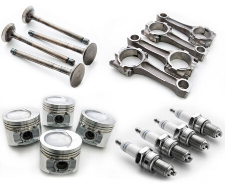 Set of auto parts  Isolated on white 