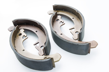 Brake pads for the car on a white backgroundの写真素材