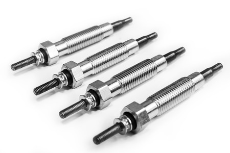 set of four glow plugs for diesel engineの写真素材