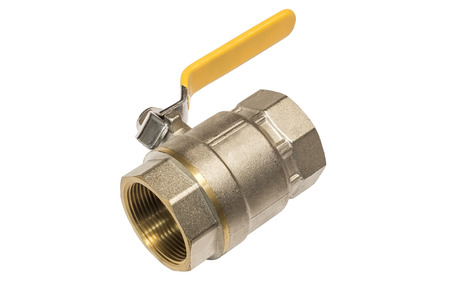 ball valve on a white の写真素材