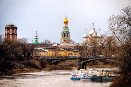 Sophia Cathedral and bell tower in the city of Vologda. Russiaのeditorial素材