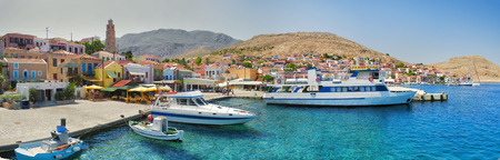 Fantastic view of Symi island in Greeceの写真素材