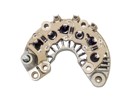Rectifier for motor generator on a white backgroundの写真素材