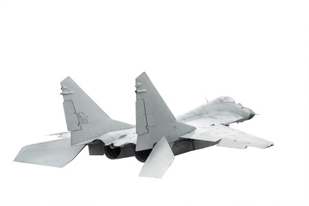Modern military aircraft isolated on white background