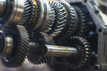Gears transmission with shallow depth of fieldの写真素材