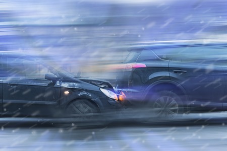 Car accident with strong blurringの写真素材