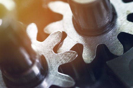 Metal gears with shallow depth of fieldの写真素材