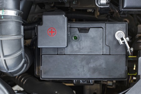 battery and wires connected to itの写真素材