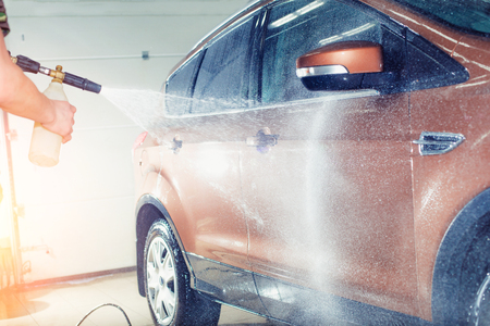 car wash with shallow depth of fieldの写真素材