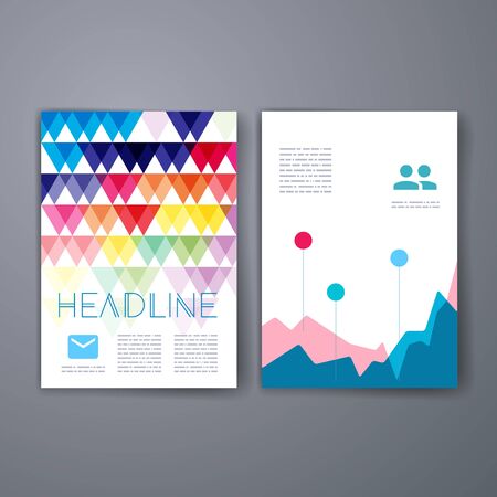 Templates. Set of Flyer, Brochure Design Templates. Mobile Technologies, Applications and Infographic Concept. Modern flat design icons for mobile or smartphone on a light background.のイラスト素材