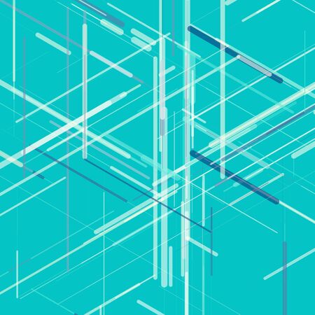 Abstract isometric computer generated 3D blueprint visualization lines background. Vector illustration for break through in technology.のイラスト素材