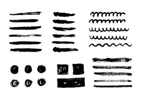 Grunge marker stains, lines, backgrounds and brushstrokesのイラスト素材