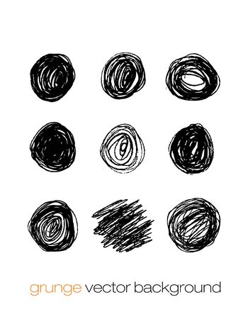 Grunge marker stains, lines, backgrounds and brushstrokesのイラスト素材