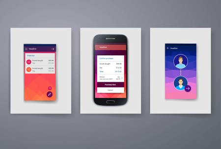 Set of Trendy Posters with hand drawn Background. Modern Hipster Style for Invitation, Business Contemporary Design. Hand Drawn Elements for Placards, Flyerのイラスト素材