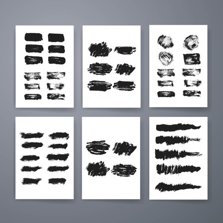 Grunge marker stains, lines, backgrounds and brushstrokesのイラスト素材