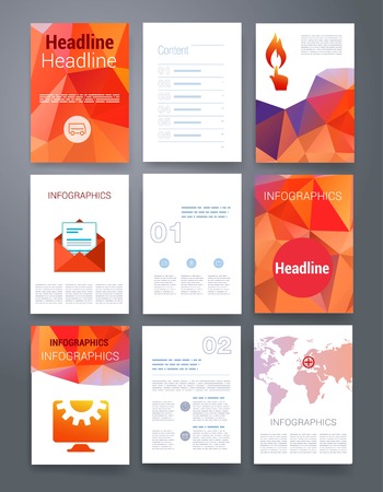 Templates. Design Set of Web, Mail, Brochures. Mobile, Technology, and Infographic Concept. Modern flat and line icons. App UI interface mockup. Web ux design.のイラスト素材