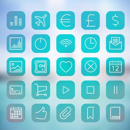 Modern flat user interface icons for mobile smart phone or web site.のイラスト素材