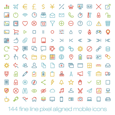 Modern flat user interface icons for mobile smart phone or web site.のイラスト素材