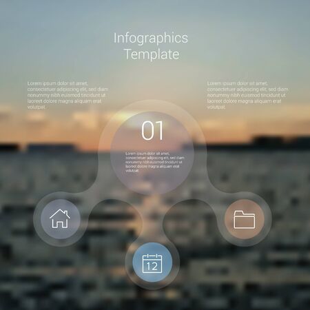 Set of modern Design Minimal style infographic template layout. Infographics, numbered banner, horizontal cutout lines, graphic or website layout vector with icons.のイラスト素材