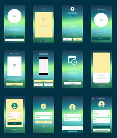 On boarding wizard template for modern user interface.のイラスト素材