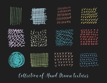 Grunge marker stains, lines, backgrounds and brushstrokesのイラスト素材