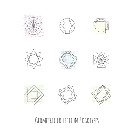 Set of Trendy Posters. Modern Hipster Style for Invitation, Business Contemporary Design. Hand Drawn Elements for Placards, Flyerのイラスト素材