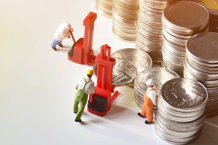 Business growth concept money coins to stack of coins.の写真素材