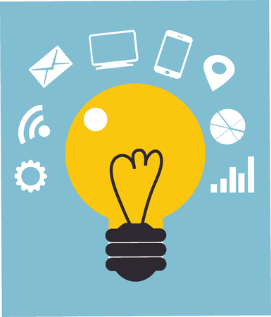 business marketing flat search success internet icon laptop white achievement corporate media charts tablet presentation e male social promote analysis people engine idea computer graph modern optimization seo holding training executive design person profのイラスト素材
