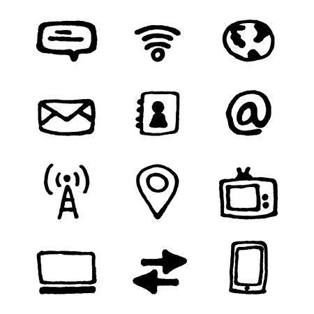 Media and communication icons set artのイラスト素材