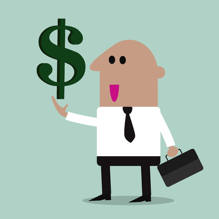Businessman with dollar sign.のイラスト素材