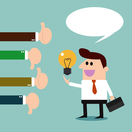 Businessman feedback. Like and dislike. illustration Vectorのイラスト素材