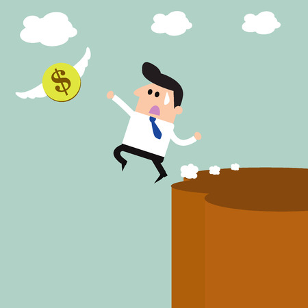 The business bankruptcy and money flyingのイラスト素材