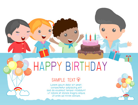 Happy Birthday for kids.のイラスト素材