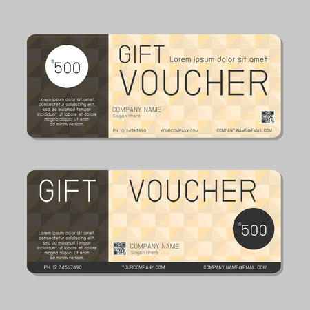 Gift voucher template and modern pattern. Voucher template with premium pattern, gift Voucher template with colorful pattern. bright concept. のイラスト素材