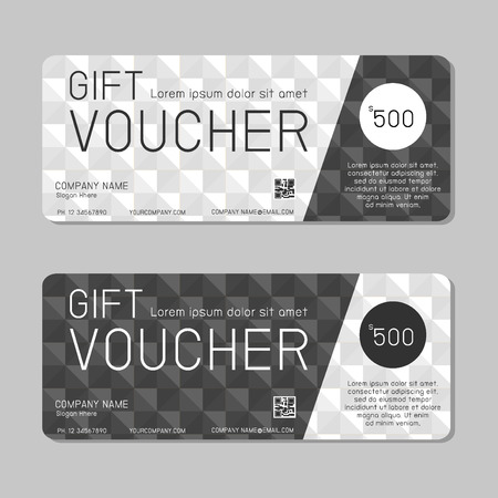 Gift voucher template and modern pattern. Voucher template with premium pattern, gift Voucher template with colorful pattern. bright concept.のイラスト素材