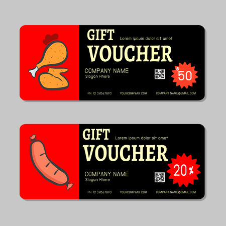 Gift voucher template and modern pattern. Voucher template with premium pattern, gift Voucher template with colorful pattern. bright concept.のイラスト素材