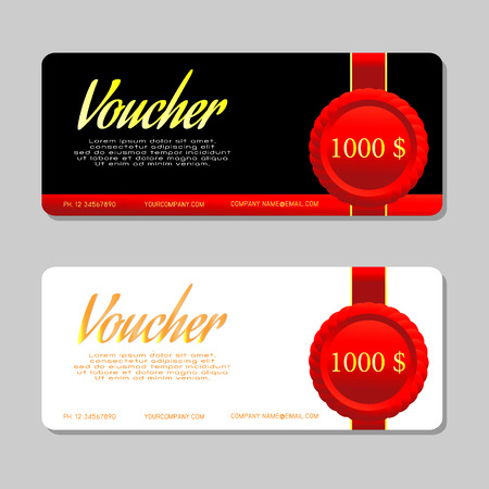 Gift voucher template and modern pattern. Voucher template with premium pattern, gift Voucher template with colorful pattern. bright concept. のイラスト素材