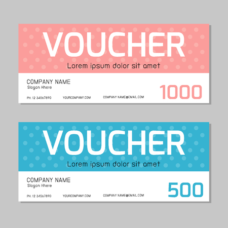 Gift voucher template with clean and modern pattern. gift Voucher template with colorful pattern. Gift certificate template with background usable for coupon.のイラスト素材