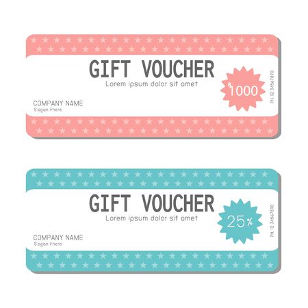 Gift voucher template with clean and modern pattern.のイラスト素材
