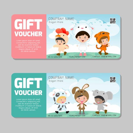 Gift voucher template and modern pattern. child concept. Voucher template with premium pattern, gift Voucher template with colorful pattern. bright concept. voucher  kids Vector illustrationのイラスト素材