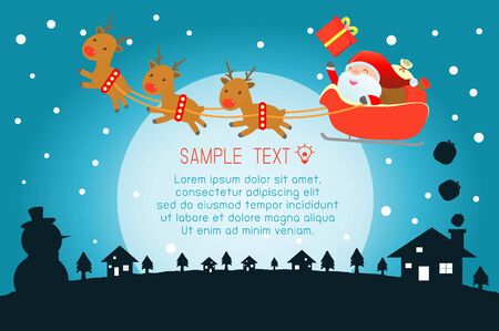 Merry Christmas, Santa Claus,Template for advertising brochure,your text ,Santa Claus and frame,Happy new year,card vector Illustrationのイラスト素材