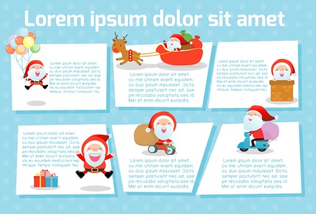 Merry christmas Santa Clauses Collection Template for advertising brochure,your text, ready for your message. Vector illustrationのイラスト素材