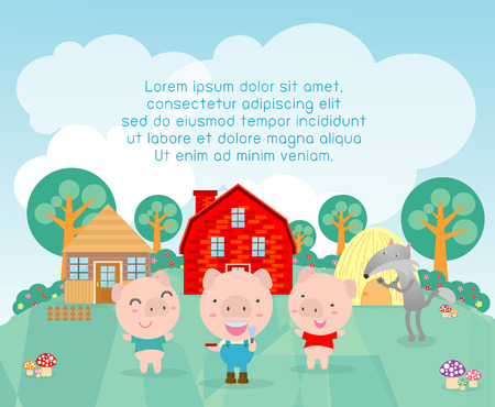 Three little pigsのイラスト素材